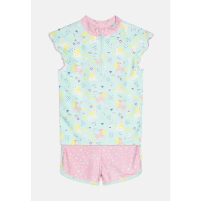 Abbildung von Playshoes Unisex Kinder UV Schutz Bade Set zweiteilig Schwimmshirt Badeshorts Badebekleidung, Einhorn, 86/92