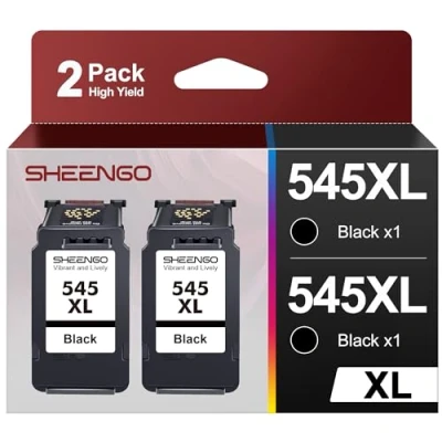 Abbildung von 2er Set PG 545 XL Schwarz Ersatz für Canon Druckerpatronen 546 Multipack Black MX495 Patronen Pixma TS3150 TR4550 MG3050 TR4551 MG2950 MX490 MG2555s TS3350 MG2550s (2 Schwarz)