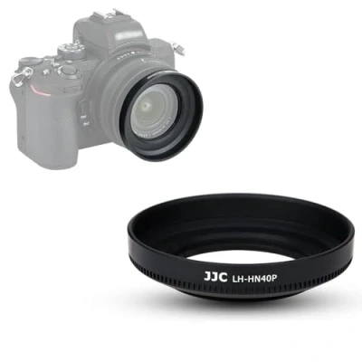 Abbildung von JJC Gegenlichtblende zum Einschrauben für Nikon Nikkor Z DX 1650 mm f/3,56,3 VR Objektiv auf Z50, ersetzt HN 40 Gegenlichtblende, Schwarz