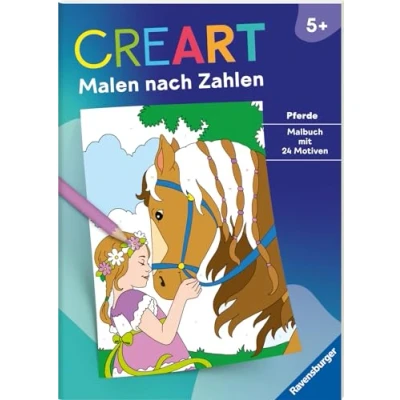Abbildung von Ravensburger CreArt Malen nach Zahlen ab 5: Pferde, Malbuch, 24 Motive