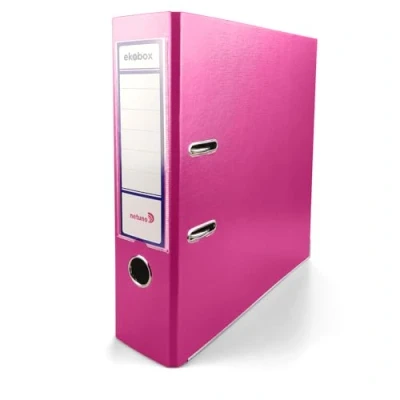 Abbildung von Netuno 1x Akten Ordner Rosa DIN a4 Ekobox 2 Ring Mechanik Ringorder 8cm Kunststoff breit Büroordner Plastikordner Briefordner Ringmappe breiter Aktenordner PP farbig
