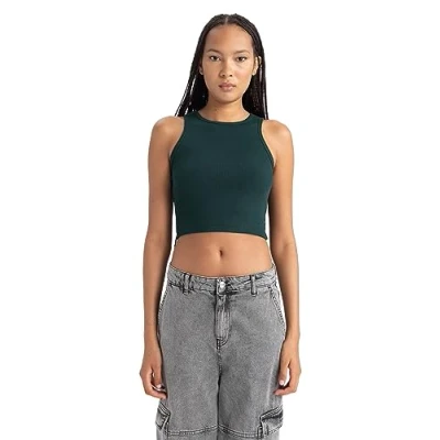 Abbildung von DeFacto Women&#039;s B0658AX T Shirt, Green, Small