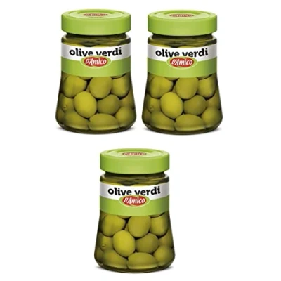 Abbildung von 3x D&#039;Amico Olive Verdi in Salamoia Grüne Oliven Salzlake 300g