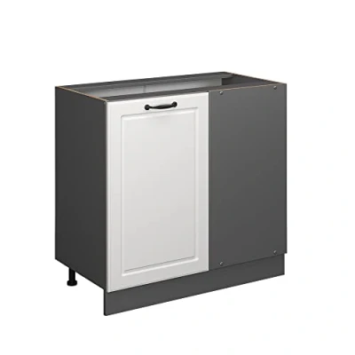 Abbildung von Vicco Eckschrank R Line, Weiß Landhaus/Anthrazit, 86 cm ohne Arbeitsplatte