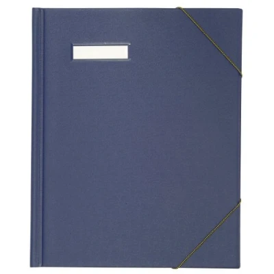Abbildung von ELBA 100420821 Umlaufmappe 5er Pack für DINA A4 Dokumente mit Eckspannergummi und beschriftungsfenster aus Karton PVC Folie veredelt in blau