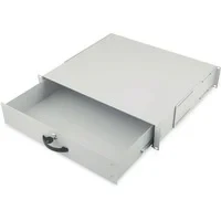 Abbildung von DIGITUS Professional 2HE Dokumentenablage, 19&quot; (485mm), abschließbar, Grau