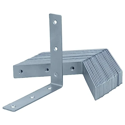 Abbildung von HELPMATE 24 Stück Stuhlwinkel 100x100x20 mm Winkelverbinder galvanisch verzinkt &amp; blau passiviert Möbelwinkel mit hervorragendem Korrosionsschutz, stabil langlebig einfache Montage