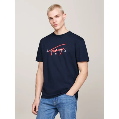 Abbildung von Tommy Jeans T Shirt &quot;TJM REG SIGNATURE TWIST TEE EXT&quot;, großes Signatur Logo auf Brust