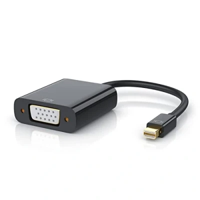 Abbildung von CSL Computer Mini DisplayPort auf VGA Adapter Konverter kompatibel mit PC Grafikkarten Full HD 1080p