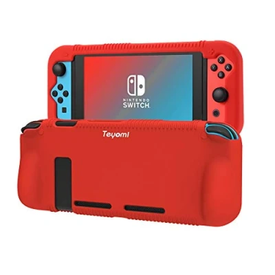 Abbildung von Teyomi Hülle Kompatibel mit Nintendo Switch, für Switch Schutzhülle aus Silikon, Case(rot)