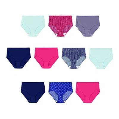 Abbildung von Hanes Damen Mikrofaser Höschen, feuchtigkeitsableitende Stretch Unterwäsche, 10 Stück variieren Slip, 10er Pack Slips, 7