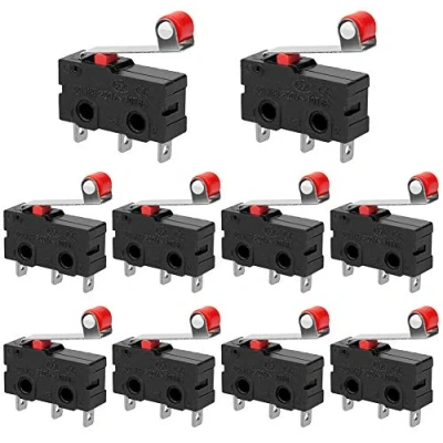 Abbildung von InduSKY 10 Stücke Mikro Schalter Endschalter mit Momentanem Roller Hebel Arm SPDT 1NO 1NC AC 250V 5A Snap Aktion Scharnier Mini Rollenhebel Lever Wechselschalter