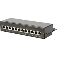 Abbildung von DIGITUS Desktop Patchpanel Cat 6A 8 Port RJ45 Geschirmt LSA Patch Feld Aufputz Montage Schwarz
