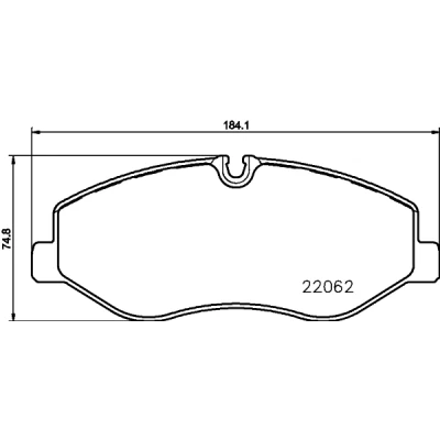 Abbildung von HELLA 8DB 355 021 961 Bremsbelagsatz für Verschleißwarnanzeiger vorbereitet MERCEDES BENZ: Sprinter 3.5 T Kastenwagen, Viano, Vito Bus