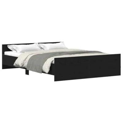 Abbildung von vidaXL Bettgestell ohne Matratze Schwarz Eichen Optik 140x200 cm