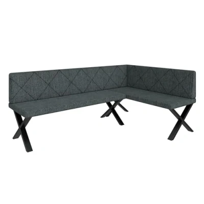Abbildung von Eckbank Akiko Metal X Eckbankgruppe für Ihrem Esszimmer, Küche modern, Sitzecke, Essecke. Perfekt Küche, Büro und Rezeption. Solide Starke Verarbeitung. (196x128 Rechts Inari96)
