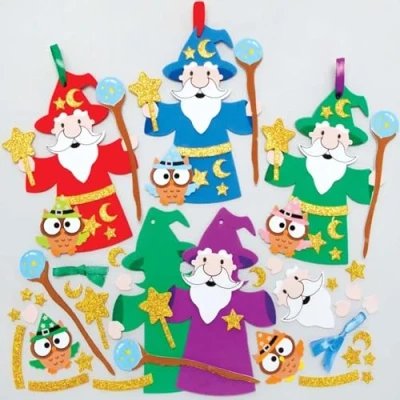 Abbildung von Baker Ross FE722 Zauberer Dekoration Bastelset 8er Pack, Magische Bastelsets Für Kinder, Kindergeburtstag Basteln, Halloween Bastelideen
