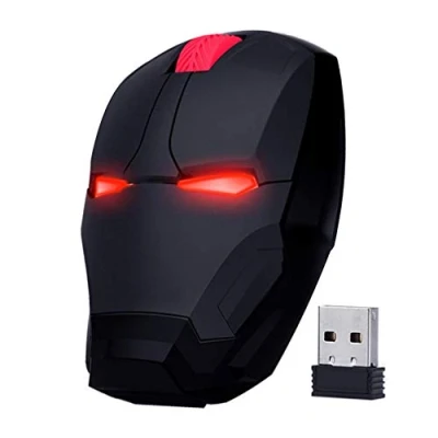 Abbildung von ECOiNVA Kabellose Iron Man Maus 2,4 G optische Computermaus für Desktop Laptop PC Mac (schwarz)