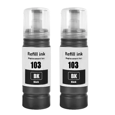 Abbildung von SHUOLEI 103 Tintenflasche Kompatibel mit EPSON Flasche Tinte C13T00S64A für L1200 Series L1210 L1250 L3100 L3110 L3111 L3116 L3150 L3151 (2 Pack, 2 Schwarz)