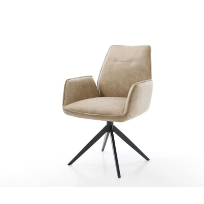 Abbildung von Drehstuhl Zoa Flex Beige Vintage Kreuzgestell breit Schwarz 360 drehbar