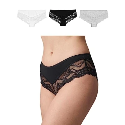 Abbildung von Snocks 3 PACK LACE Panties, Damen, Größe: XL, Mix (weiß hellgrau schwarz)