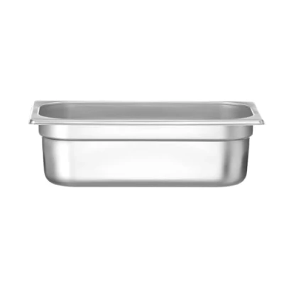 Abbildung von HENDI Gastronormbehälter, Temperaturbeständig von 40 bis 300C, Heissluftöfen Kühl und Tiefkühlschränken Chafing Dishes Bain Marie, Stapelbar, 4L, GN 1/3, 325x176x(H)100mm, Edelstahl 18/10