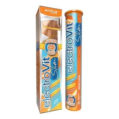 Abbildung von Activlab ElectroVit Slim Orange, 20 Brausetabletten mit Elektrolyten, Natrium und Kalium, Vitamin C, Pantothensäure, B5, Chrom, Bitterorangenextrakt, Cholin