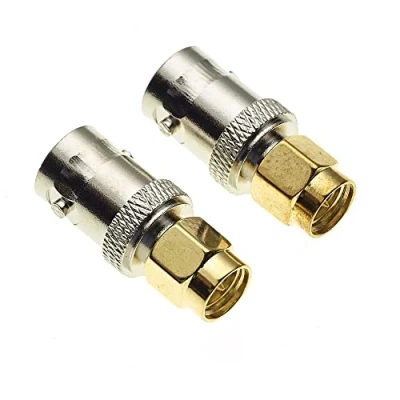 Abbildung von BNC zu SMA Adapter 50ohm für RF Antennen und Koaxialkabel, 2 Stück Geringer Übertragungsverlust Stecker Buchse WiFi Handfunkgeräte