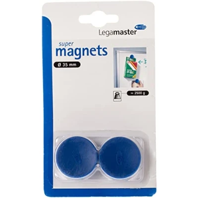 Abbildung von Legamaster 7 181403 Super Haftmagnete 35 mm circa 2500 g, blau
