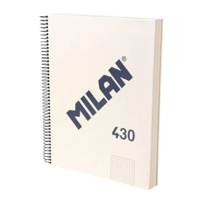Abbildung von MILAN® Notizbuch A4, Hardcover, kariertes Papier (5 x 5 mm), 120 Blatt, 95 g/m², Gummi Kollektion 430, beige