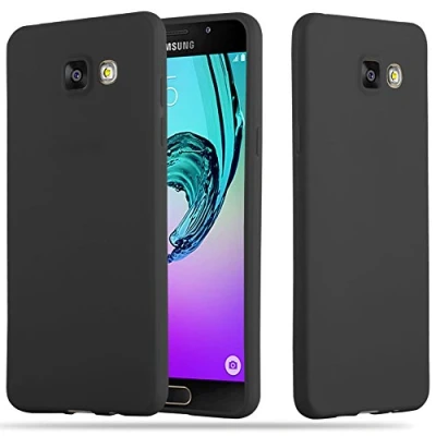 Abbildung von Cadorabo Hülle kompatibel mit Samsung Galaxy A5 2016 Schutzhülle TPU Silikon Case Candy Design Slim Kratzfest Weiche Gummi Rundumschutz für in Schwarz