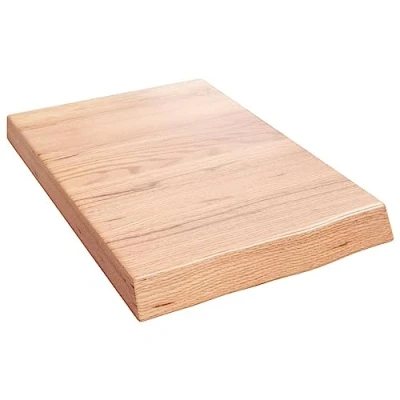 Abbildung von vidaXL Waschtischplatte, Multifunktional Arbeitsplatte mit Naturkante, Waschtischkonsole Tischplatte für Badezimmer, Holzplatte Platte, Hellbraun 40x60x(2 6) cm Massivholz Behandelt