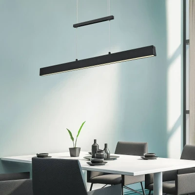 Abbildung von TRIO Leuchten LED Pendelleuchte PAROS, mehrere Helligkeitsstufen, fest integriert, Warmweiß, über Wandschalter dimmbar, höhenverstellbar, up and down Beleuchtung