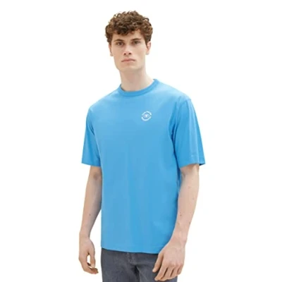 Abbildung von TOM TAILOR Herren 1036353 T Shirt, 18395 Rainy Sky Blue, L