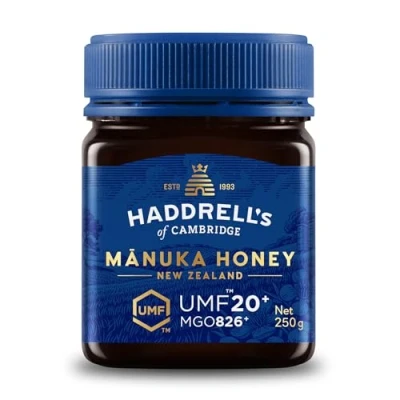 Abbildung von Haddrells Manuka Honig 800+ MGO, 250g Premium aus Neuseeland mit zertifiziertem Methylglyoxal Gehalt, laborgeprüft Manukahonig