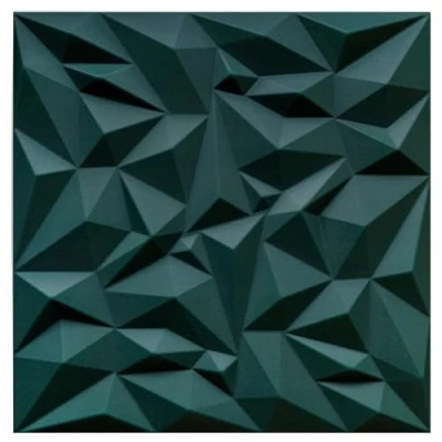 Abbildung von Deccart 3D Wandpaneele Wandverkleidung Decke Deckenverkleidung Paneele Deckenplatten Wall Deko Panel Wand Styropor Panels Polystyrol Amethyst 50x50 cm Grün, 12 m2, 48 Stück