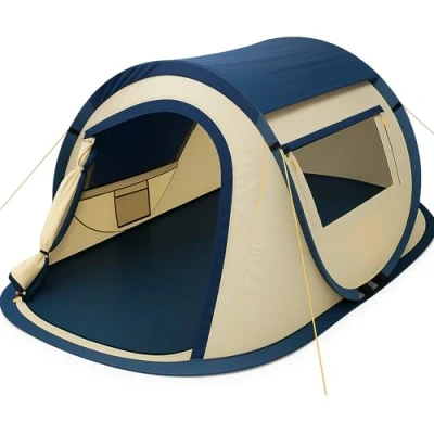 Abbildung von CampFeuer Wurfzelt Quiki für 2 Personen, Creme / Blau, wasserabweisend, Personen: