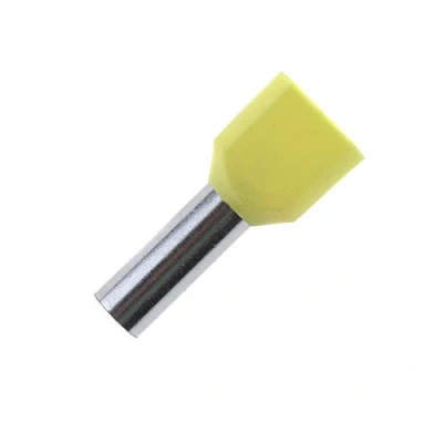 Abbildung von SeKi 17224 Zwillingaderendhülsen 2x6,0mm², gelb, 100 Stk. Zwillings Aderendhülse, 6,0mm²