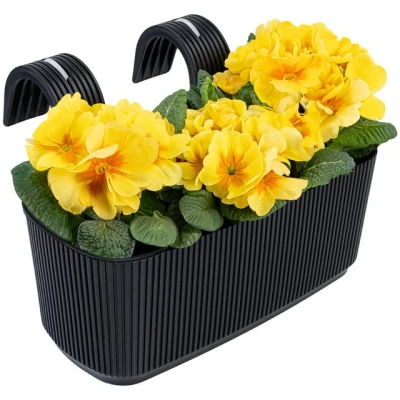 Abbildung von KONZEPT Blumentopf Blumenkasten Balkon mit Halterung 21x29x19cm Balkonkasten
