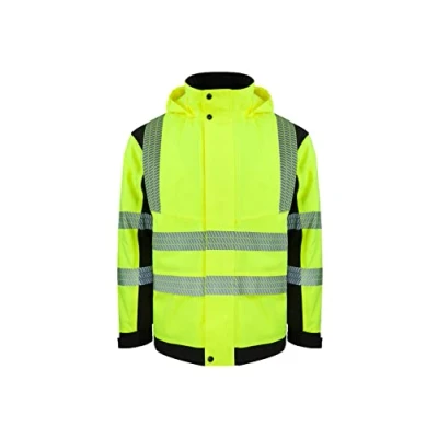 Abbildung von Korntex Hi Vis Softshell Rain Jacket (Printable) Copenhagen Wasserdichte Warnschutz Arbeitsjacke, Orange, Gr.L