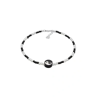 Abbildung von Elli YIN YANG Fußkettchen, Damen, Größe: 22, Bicolor
