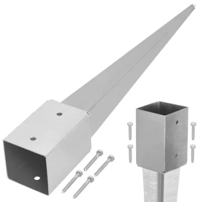Abbildung von KOTARBAU® Einschlagbodenhülse 91 x mm Länge 750 mmFeuerverzinkt Pfostenträger Stahl Einschlaghülse für Vierkantholzpfosten Bodenhülse Anker Erdanker Bodenanker Holzpfosten