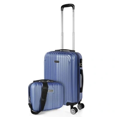 Abbildung von ITACA Handgepäck Koffer Trolley Reisekoffer Mit Rollen und Hartschalenkoffer für Vielreisende. Saphirblau T71550B
