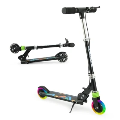 Abbildung von TENBOOM Roller Kinder Scooter mit Hinterradbremse LED Leuchtrad Höhenverstellbarer für klappbar Tretroller ab 3 Jahre