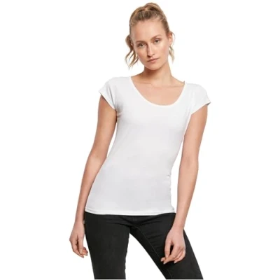 Abbildung von Build Your Brand Women&#039;s BY035 Ladies Back Cut Tee T Shirt, White, S