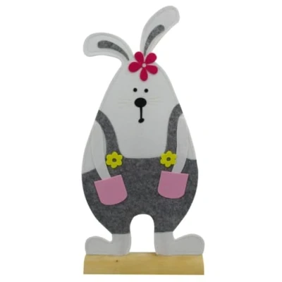 Abbildung von Trend Line Deko Osterhase Filz 83 cm weiß grau Osterdeko Hasendeko Dekohase