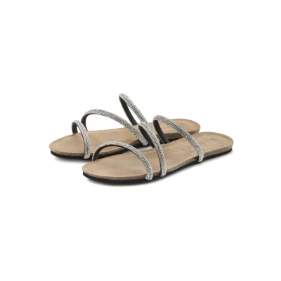 Abbildung von Lascana Pantolette flach, Damen, Größe: 40, Silberfarben Schuhe