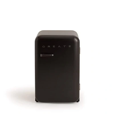 Abbildung von CREATE / RETRO FRIDGE 83.5 BLACK/Kühlschrank in Schwarz, Griff Schwarz 98W, niedriger Verbrauch, 2 Ablagen, Temperaturregler, Flaschenhalter, 56x54x84cm