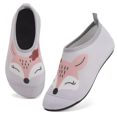 Abbildung von IceUnicorn Badeschuhe Kinder Schwimmschuhe Jungen Mädchen Strandschuhe Baby Aquaschuhe Barfußschuhe Kleinkind Wasserschuhe（Grauer Fuchs 28/29 EU）