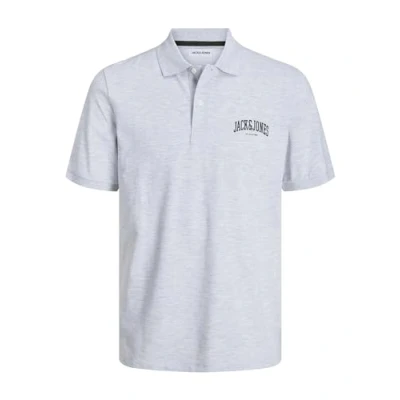 Abbildung von Jack &amp; Jones Gedruckt Poloshirt, Herren, Größe: Small, White melange